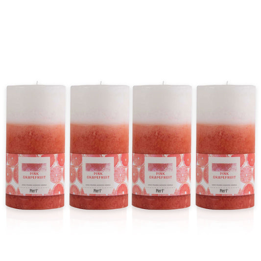 Pier 1 Pink Champagne 3x6 Layered Set of 4 Pillar Candles