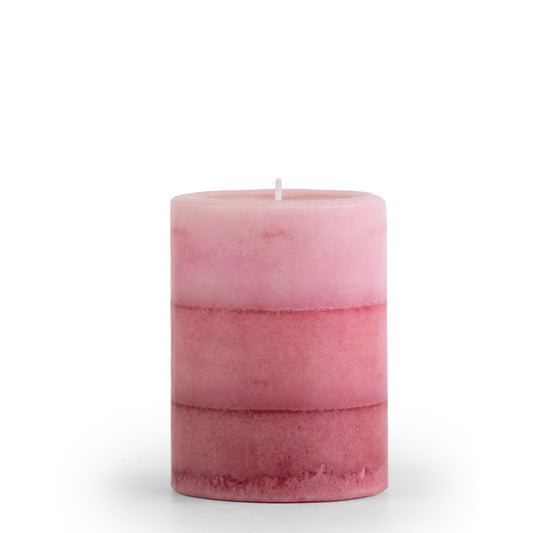 Pier 1 Pink Champagne 3x4 Layered Pillar Candle