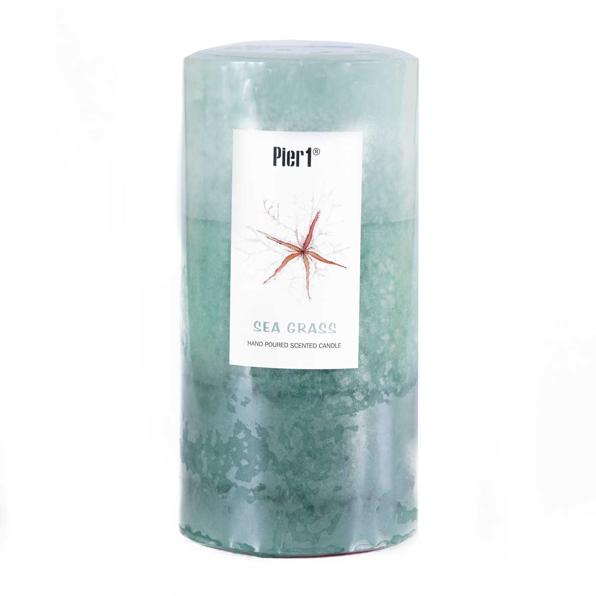 Pier 1 Sea Grass Layered 3x6 Pillar Candle